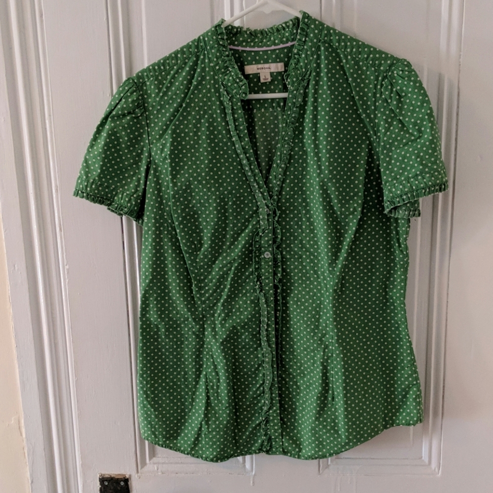 Merona Short Sleeve Ruffled Edge Top